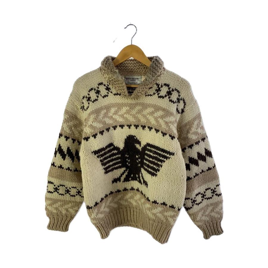 SEVEN ISLANDS/カウチン/ニット・セーター(厚手)/M/ウール/BEG/総柄