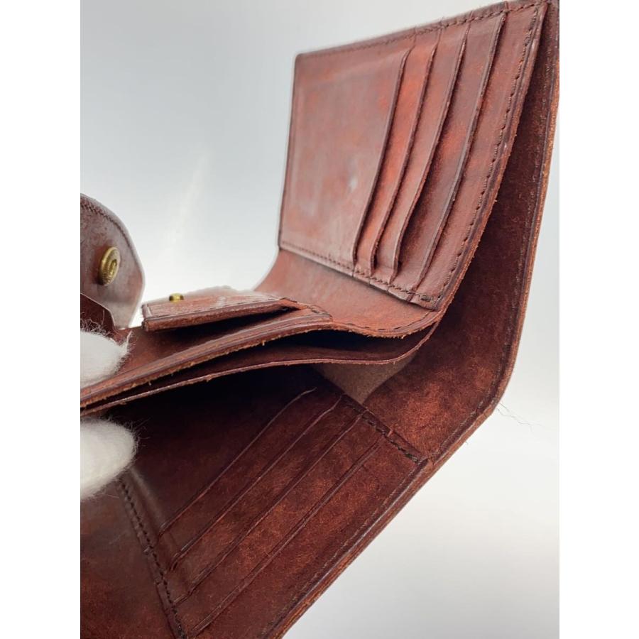 Ryu◇使用感有/3つ折り財布/レザー/BRW/メンズ/小傷有