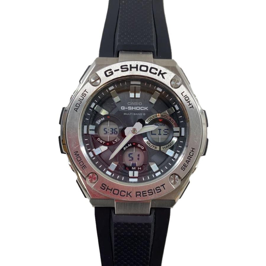 CASIO◇ソーラー腕時計・G-SHOCK/デジアナ/ラバー/SLV/BLK/SS/GST-W110