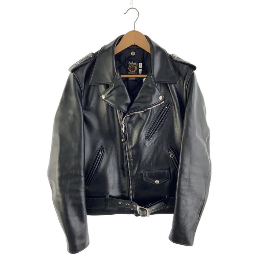 Schott◇TALL/613UHT HORSEHID/ダブルライダースジャケット/42/レザー