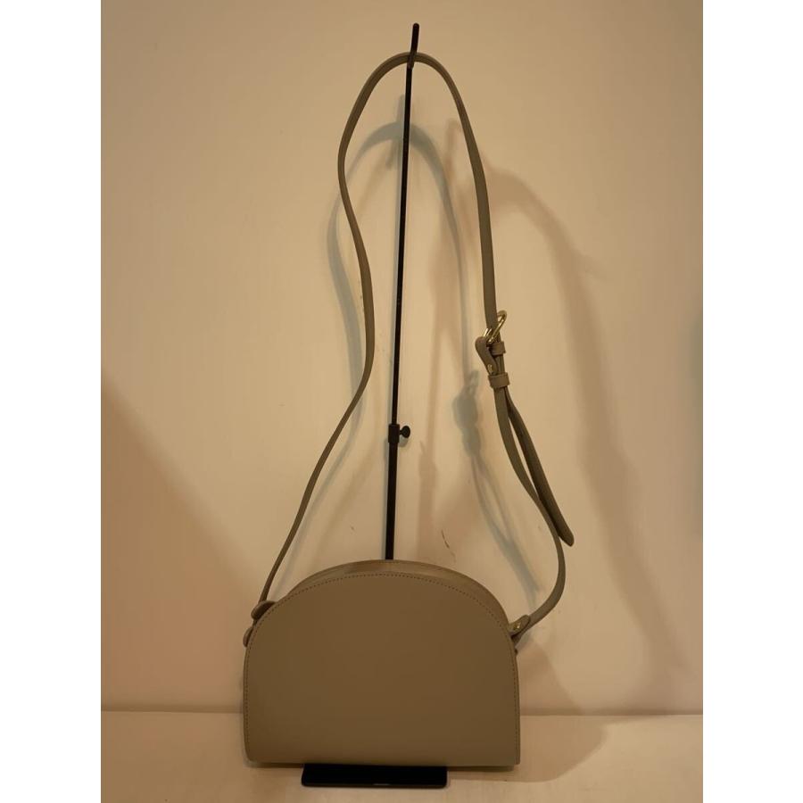 【すみちょさん】A.P.C. ハーフムーン レザー ショルダーバッグ A.P.C.◇ハーフムーンバッグ/ショルダーバッグ/レザー/GRY