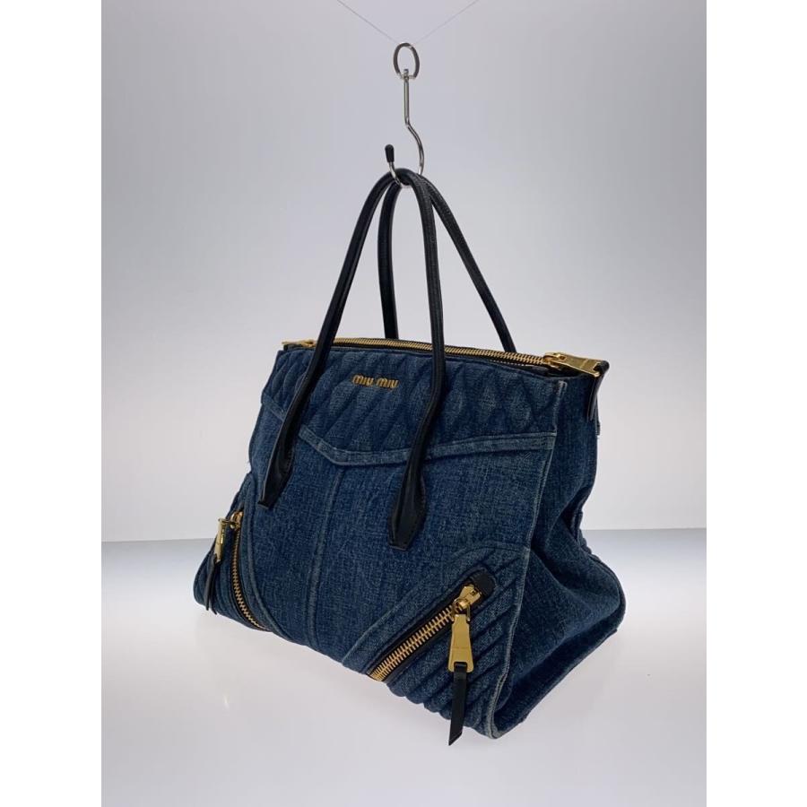 MIU MIU◇バッグ/DENIM BIKER/IDG/無地// : セカンドストリートYahoo