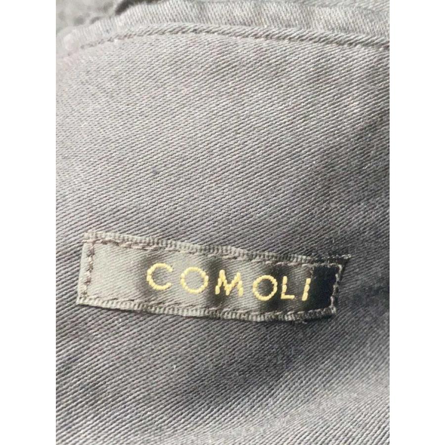COMOLI◇21SS/コットンサテンハンティングジャケット/1/コットン/BLK