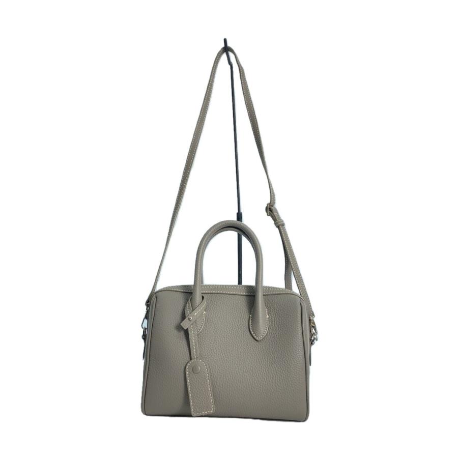 VASIC◇IVY ボストンバッグ/ショルダーバッグ/レザー/GRY/無地 VASIC◇IVY ボストンバッグ/ショルダーバッグ/レザー/GRY/無地