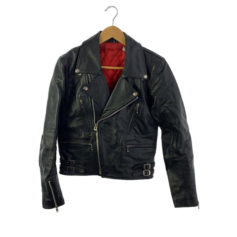 新品Freedom ブラックレザー ダブルライダースジャケット サイズ38 牛革 FREEDOM◇ダブルライダースジャケット/38/牛革/BLK/無地 : セカンド