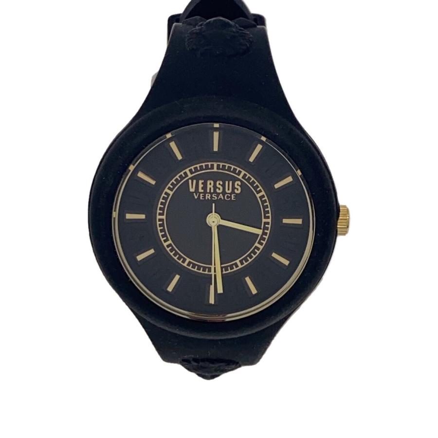 VERSUS VERSACE◇クォーツ腕時計/アナログ/ラバー/BLK/ブラック/SOQ05