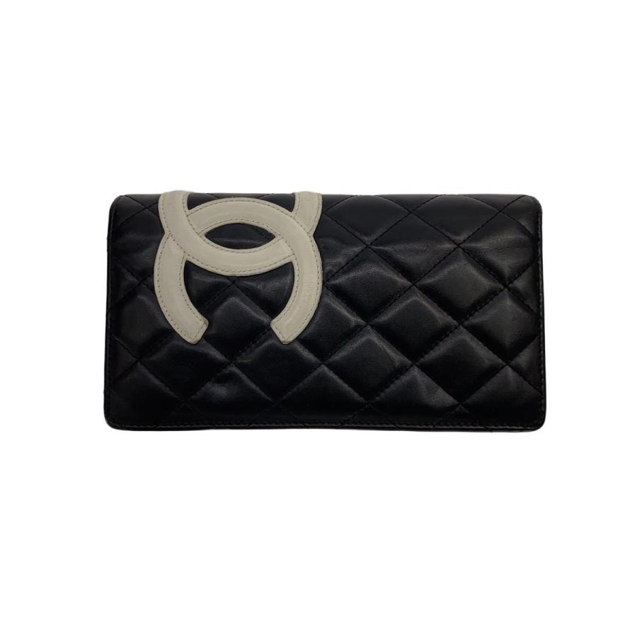 CHANEL◇2つ折り財布/レザー/ブラック/無地/メンズ// : セカンド