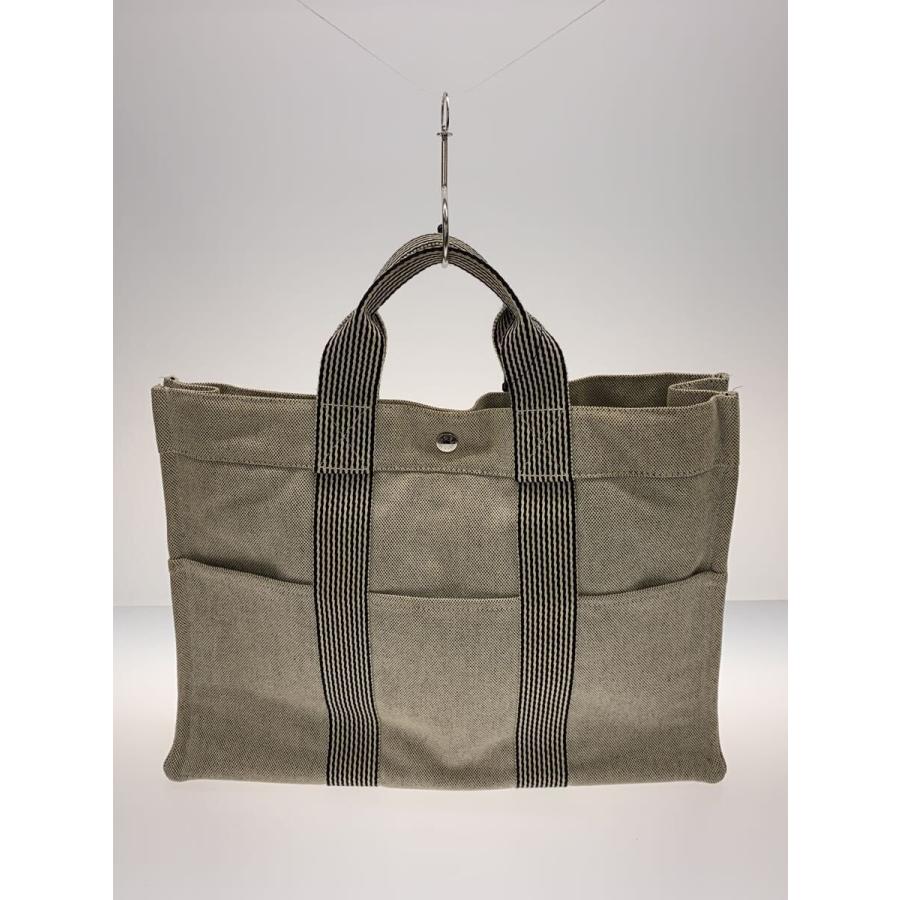 HERMES◇フールトゥMM/トートバッグ/キャンバス/GRY/無地// : セカンド 