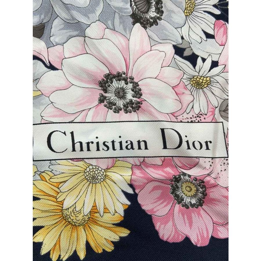 Christian Dior◇スカーフ/シルク/BLK/花柄/レディース// : セカンド