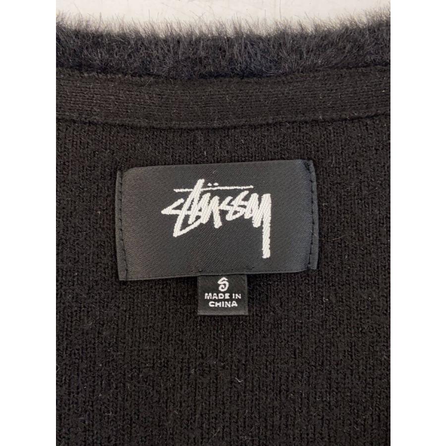 STUSSY◇カーディガン(厚手)/S/ナイロン/BLK/117094/24ss/シャギー