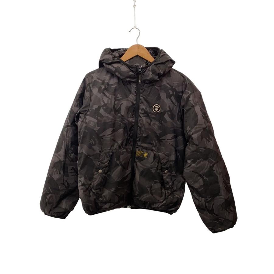 APE リバーシブルナイロンジャケット L ブラック/カモフラージュ APE リバーシブルナイロンジャケット L ブラック/カモフラージュ A