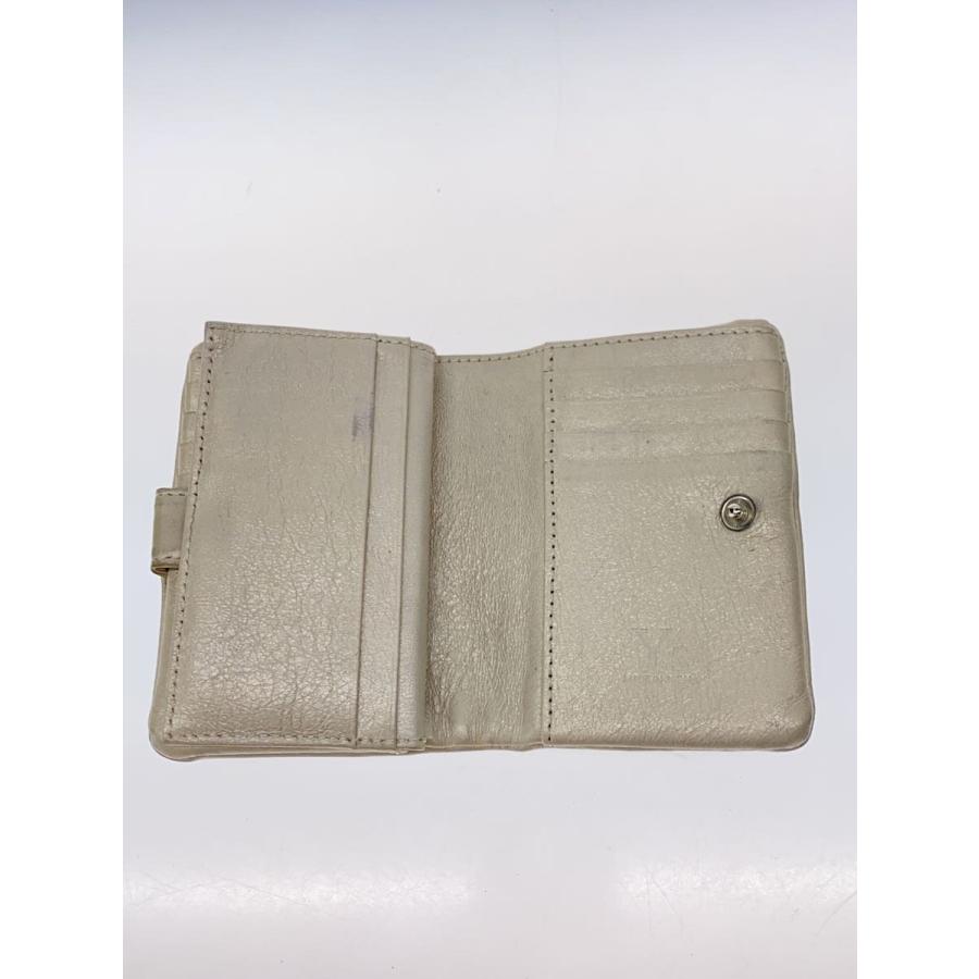 Y's◇がま口/2つ折り財布/レザー/WHT/レディース/スレ有