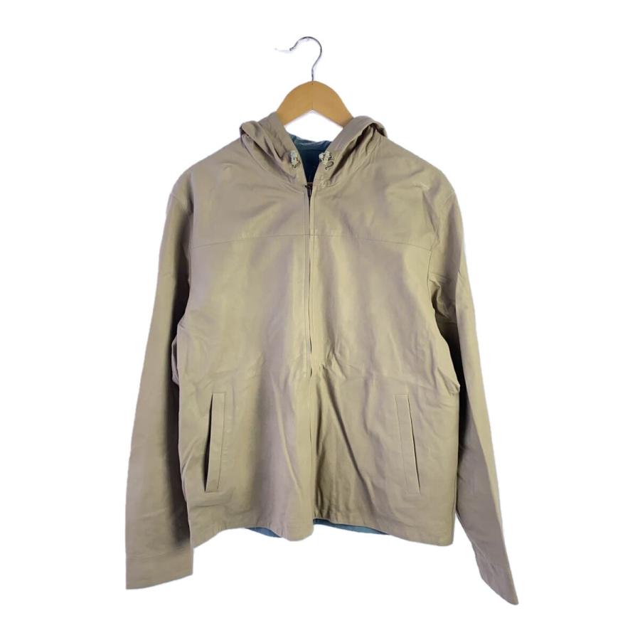 Loro Piana◇リバーシブルレザージャケット/L/レザー/ベージュ×ブルー