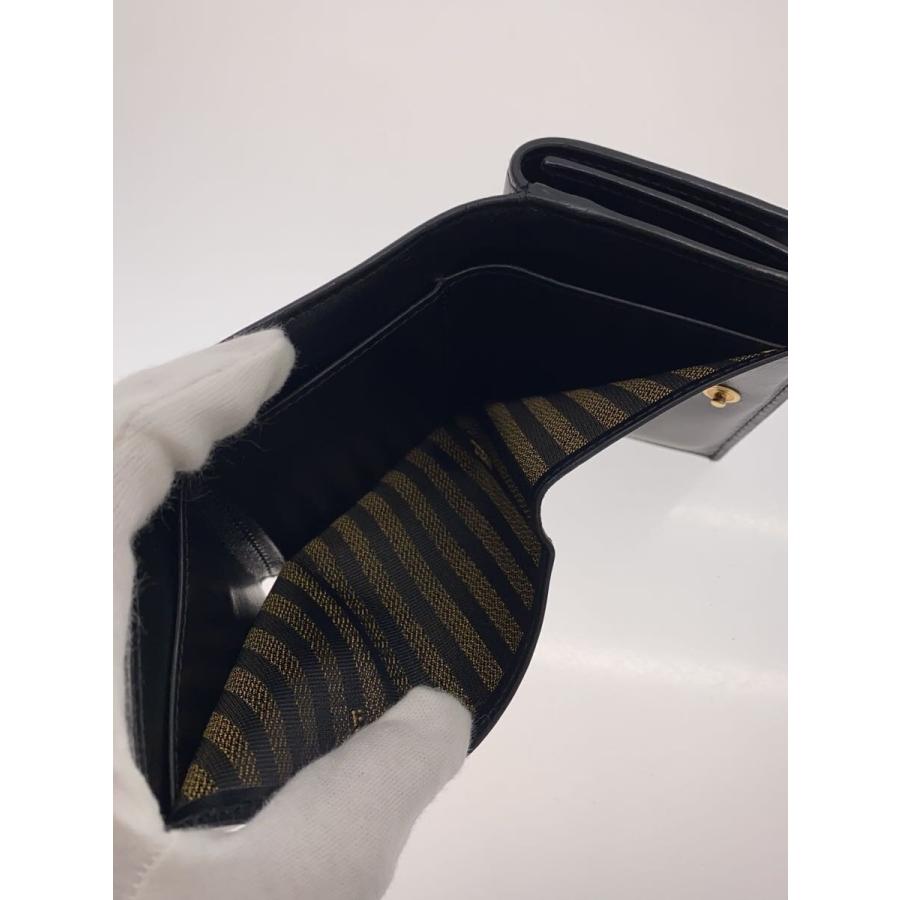 FENDI◇3つ折り財布/レザー/BLK/レディース/MICRO TRIFOLD WALLET