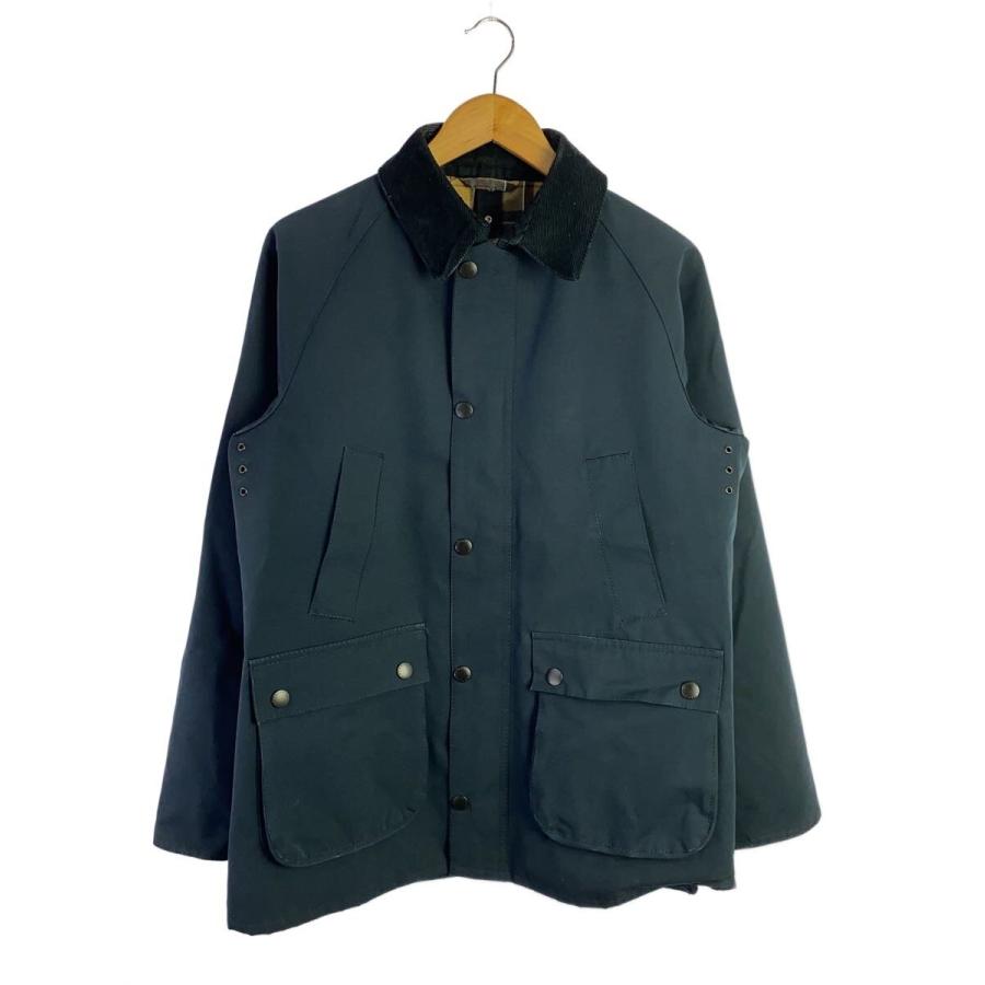 Barbour◇ジャケット/40/ポリエステル/NVY/無地/1902187/襟汚れ有