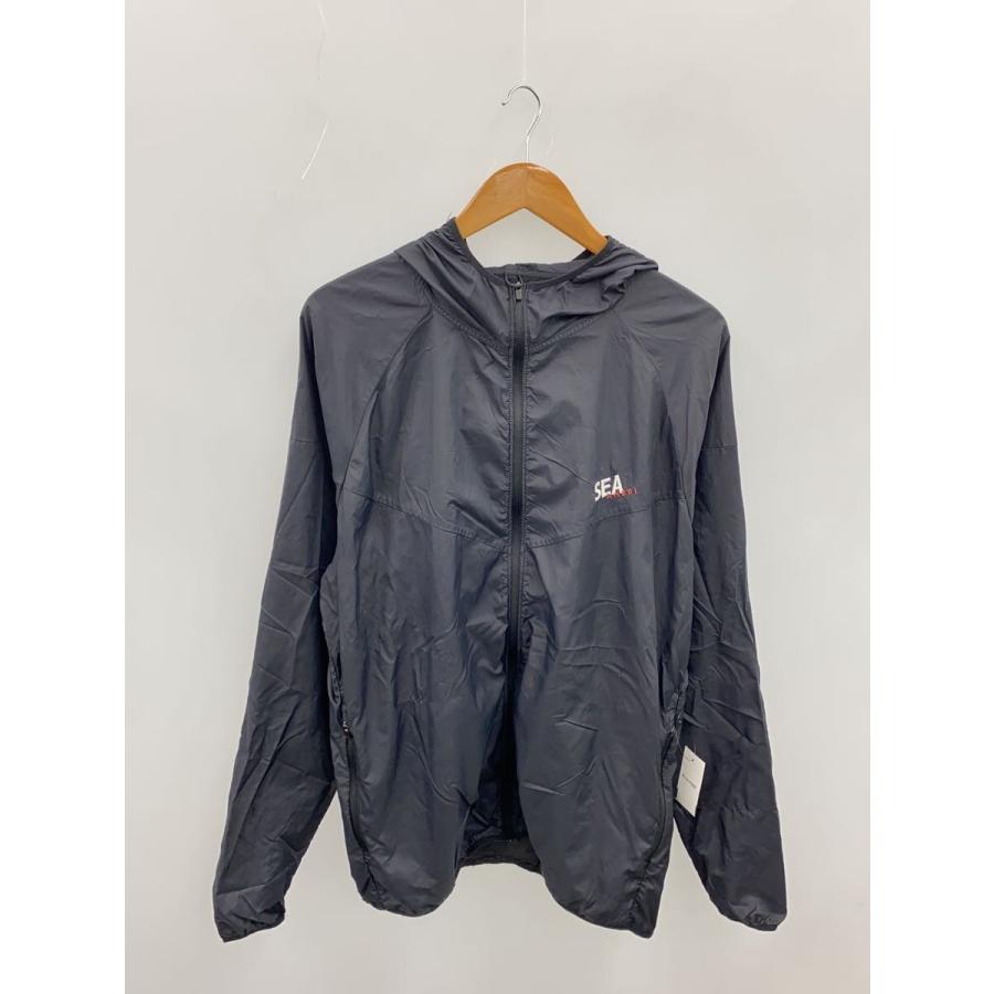 WIND AND SEA◇ジップパーカー/L/ナイロン/BLK/無地/WDS-AMR-SS03