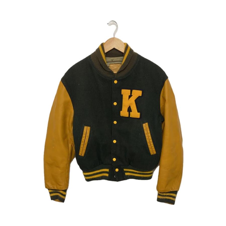 GOLDEN BEAR◇70〜80s/USA製/袖レザー切替/スタジャン/--/ウール/GRN