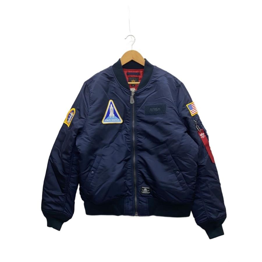 ALPHA INDUSTRIES◇NASA/フライトジャケット/XL/ナイロン/NVY/TA0526 
