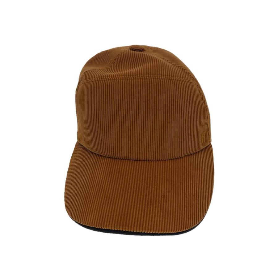 HERMES◇キャップ/--/コーデュロイ/ORN/レディース/Hロゴ/セリエボタン