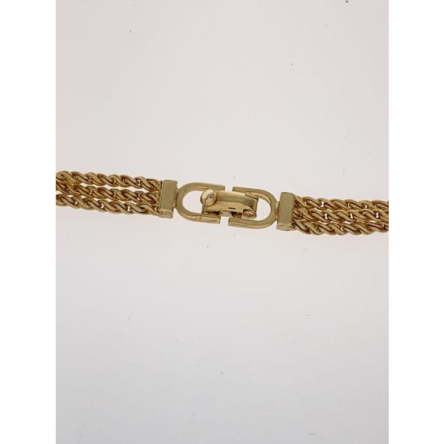 Christian Dior◇3連チェーンネックレス/メッキ/GLD/トップ無