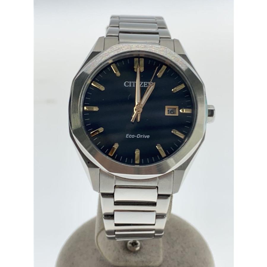 CITIZEN◇ソーラー腕時計/アナログ/ステンレス/BLK/SLV/E111-008TT01