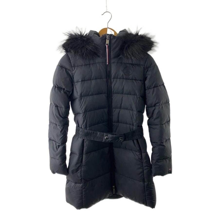 TOMMY HILFIGER◇ロングダウンジャケット/XS/ポリエステル/BLK/中綿