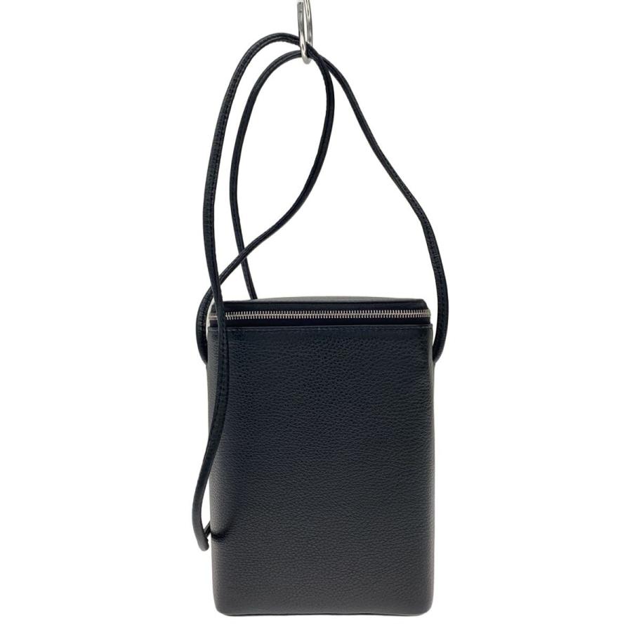 Aeta◇BOX SHOULDER/リングジップ/ショルダーバッグ/レザー/BLK