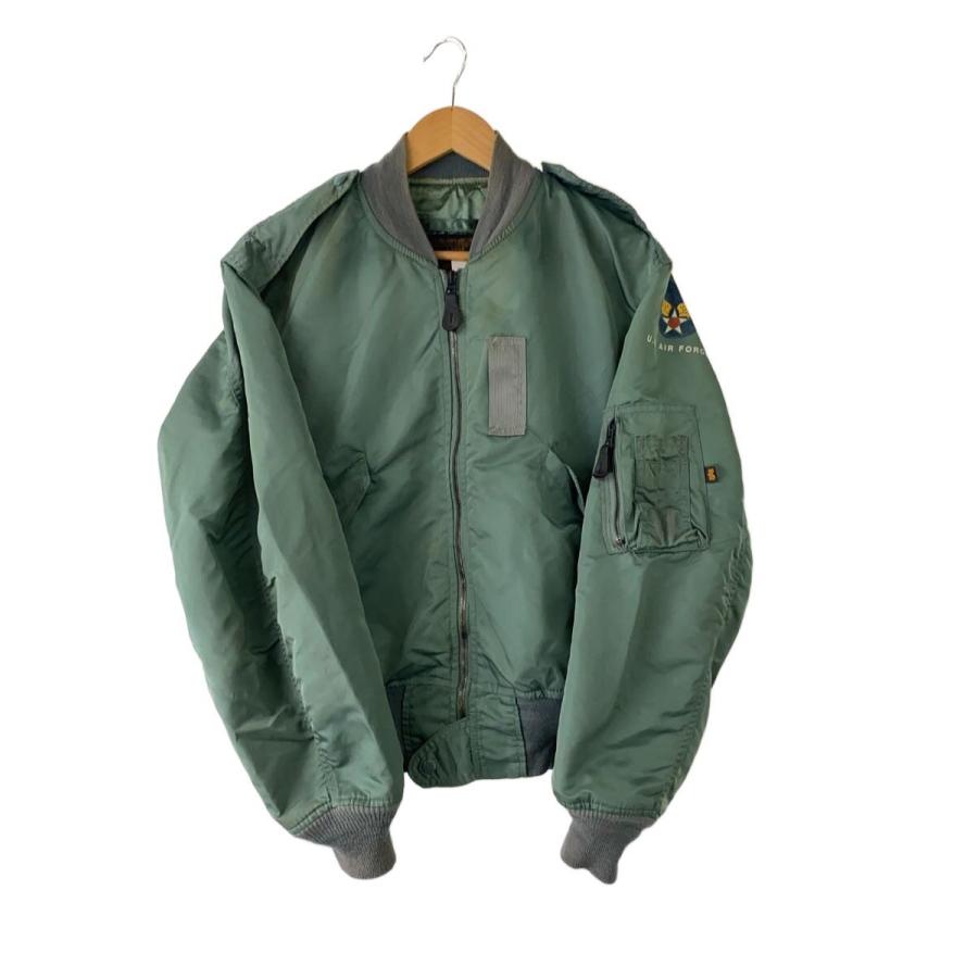 ALPHA INDUSTRIES◇MA-1 L-2B/フライトジャケット/L/デニム/KHK/無地