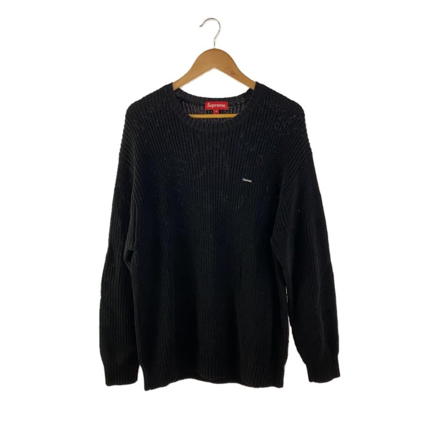 美品 M Supreme Small Box Ribbed Sweater 黒 Supreme◇Small Box Ribbed Sweater/ニット/セーター/M/コットン