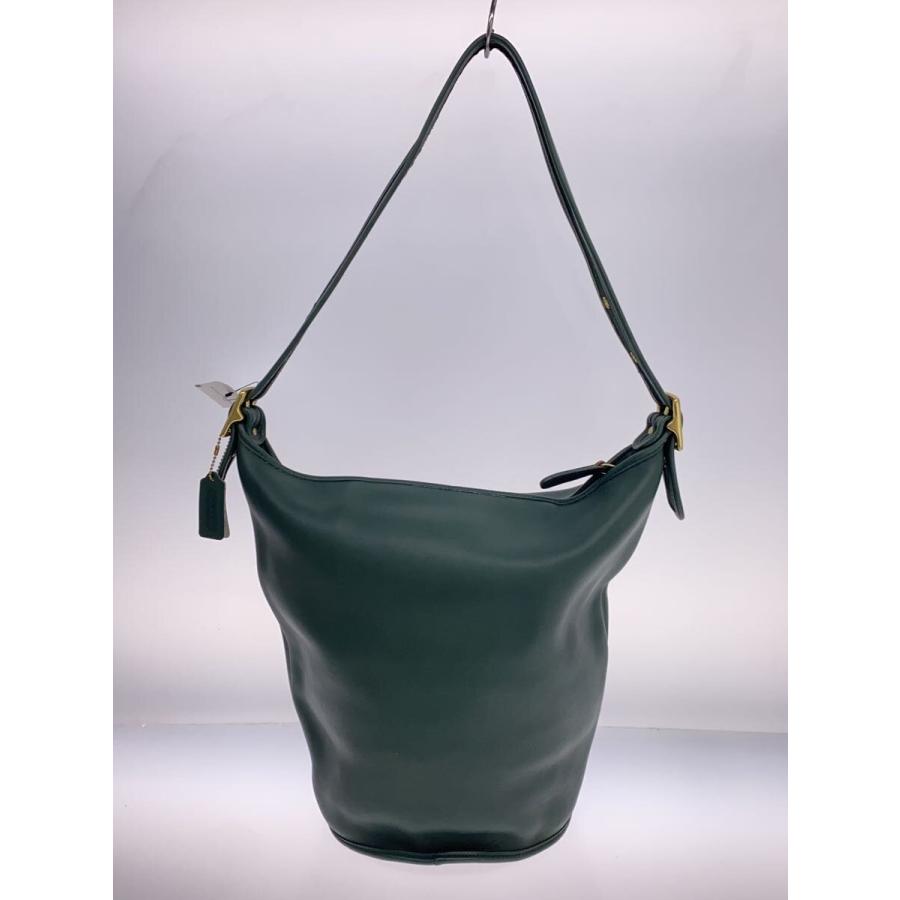COACH◇OLD COACH/バケツ型ショルダーバッグ/レザー/グリーン