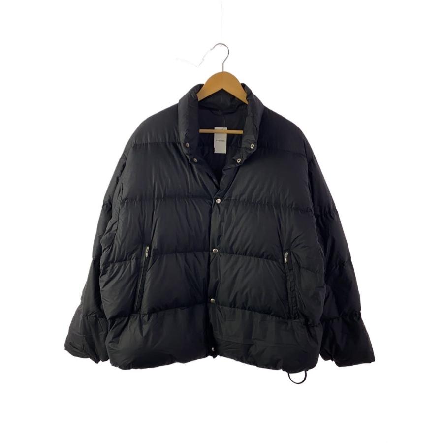 COMOLI◇22AW/DOWN JACKET/ダウンジャケット/3/ナイロン/ブラック/無地
