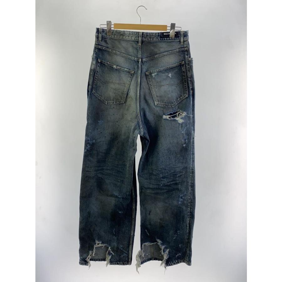 BALENCIAGA◇23SS/ダメージ加工バギーパンツ/S/デニム/インディゴ/無地 