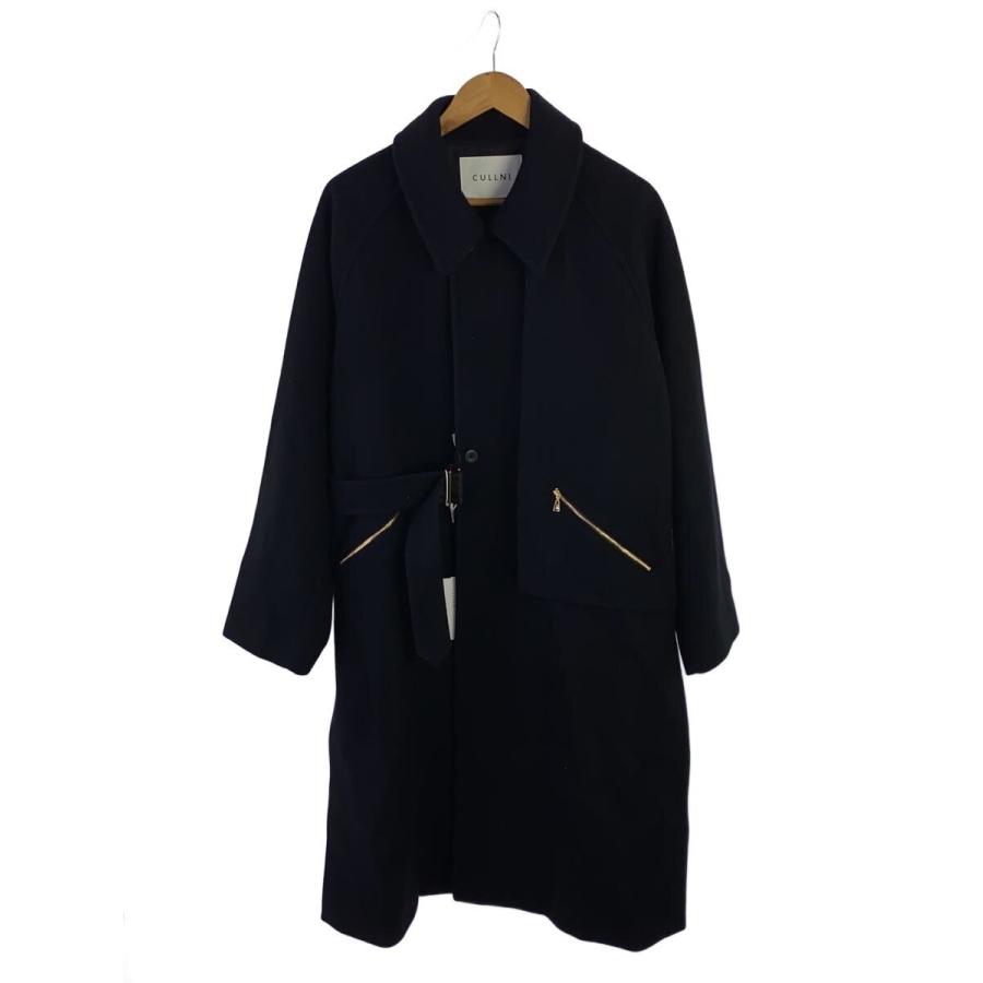 CULLNI SSコート ブラック CULLNI◇別注/Soutien Collar Tie Locken coat/コート/1/ウール