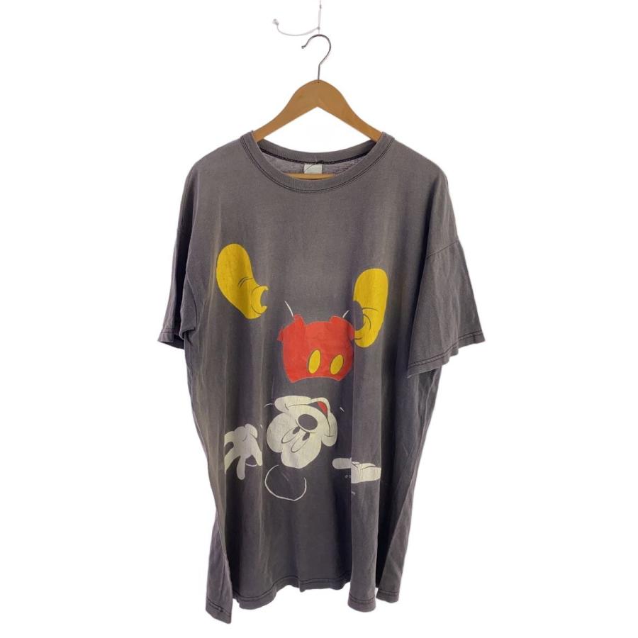 90s ミッキー Tシャツ フェード ヴィンテージ Disney VINTAGE◇90s〜00s/逆さミッキー/鬼フェード/Tシャツ/one