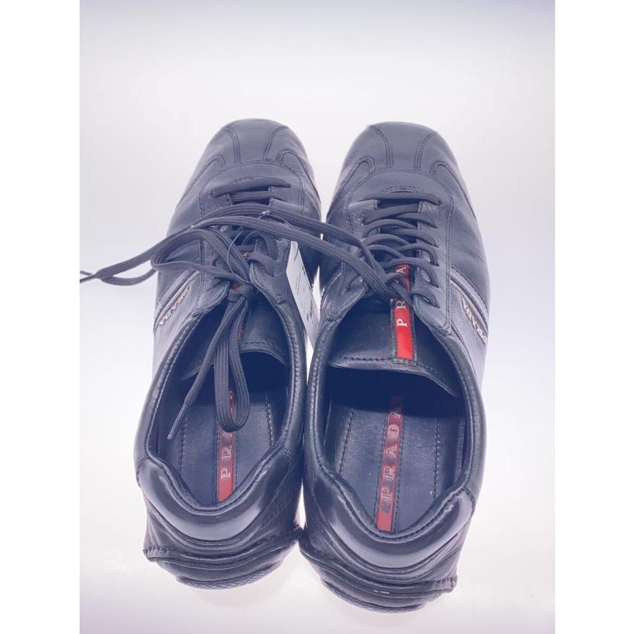 PRADA SPORT◇ローカットスニーカー/UK7/ブラック/レザー/つま先擦れ有