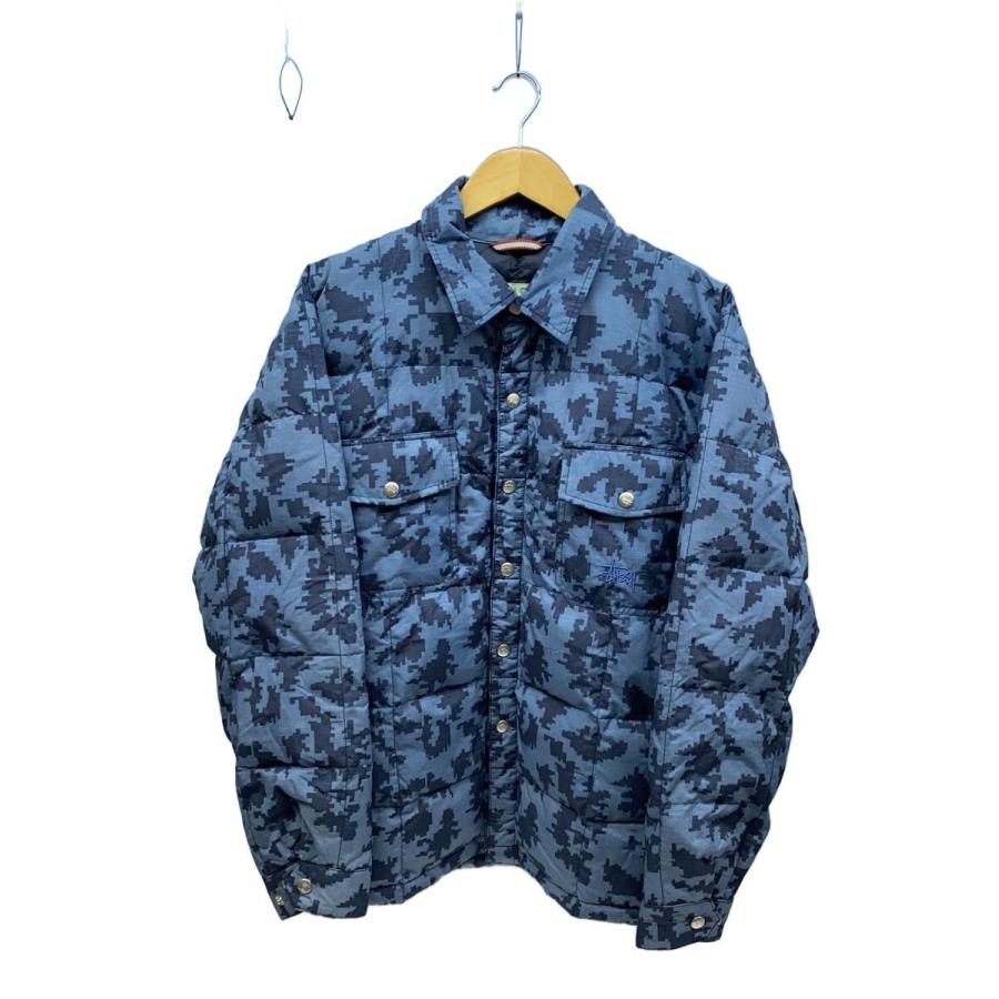 STUSSY◇90s/OLD STUSSY/ダウンジャケット/S/ナイロン/NVY/デジタル 