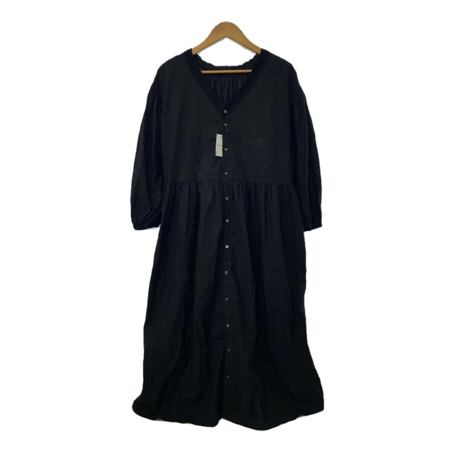 nest Robe◇シャツワンピース/FREE/リネン/BLK/無地/01234-1429  