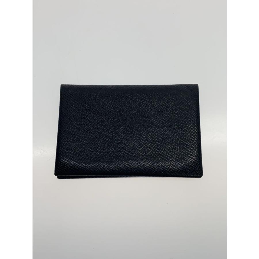 HERMES◇カルヴィ/□K刻印/コインケース/レザー/BLK/レディース HERMES