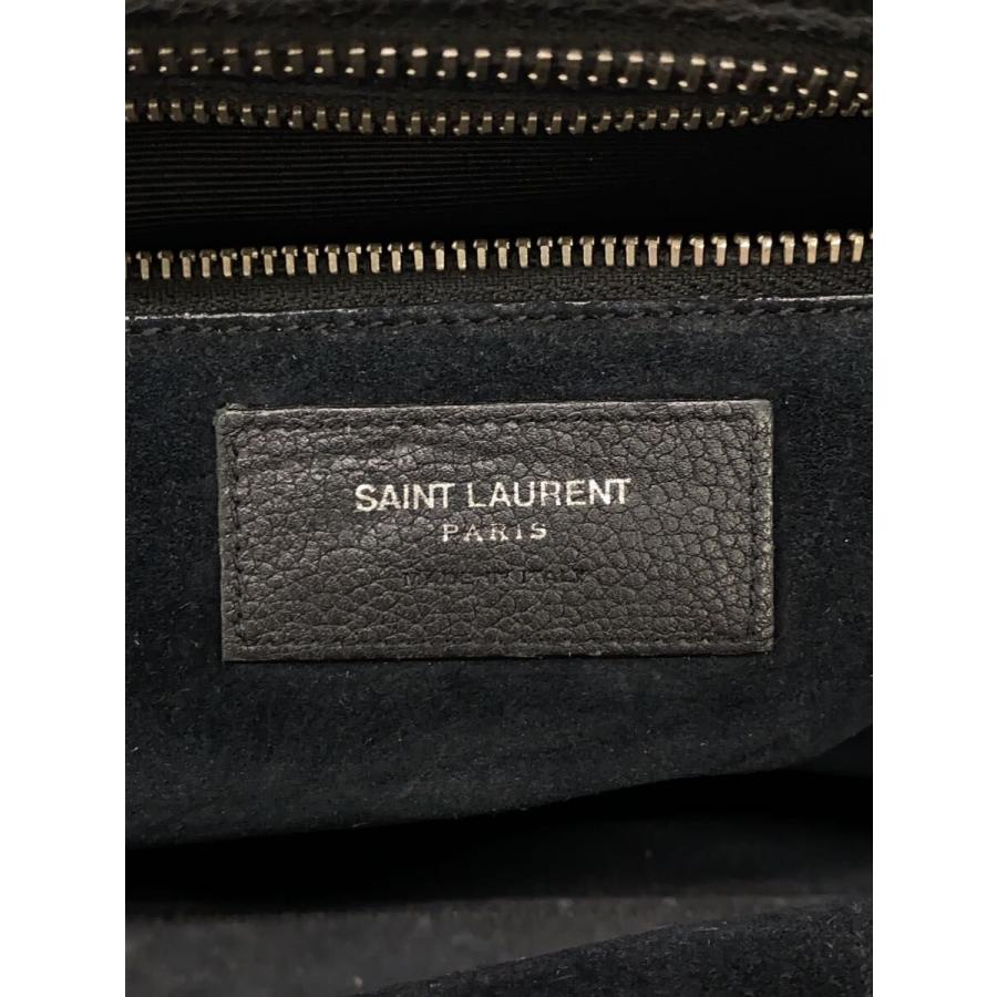 SAINT LAURENT◇カバリヴゴーシュ/ハンドバッグ/394457/レザー/BLK/黒
