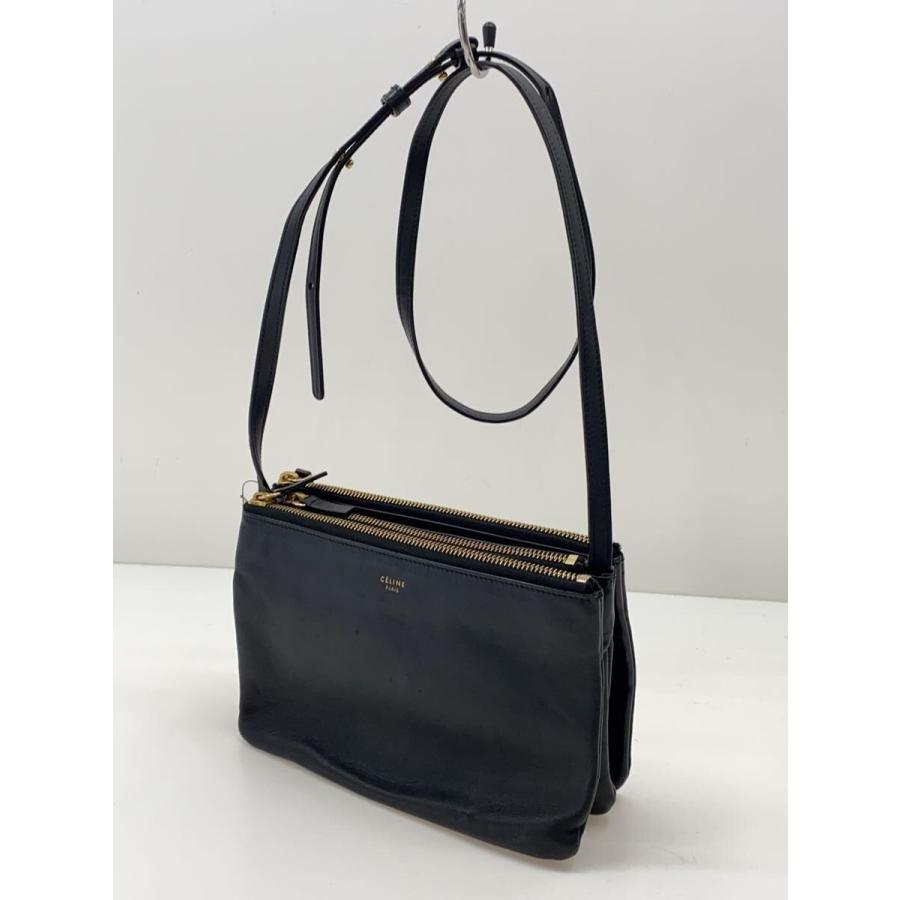 CELINE◇トリオショルダーバッグ/レザー/BLK : セカンドストリート