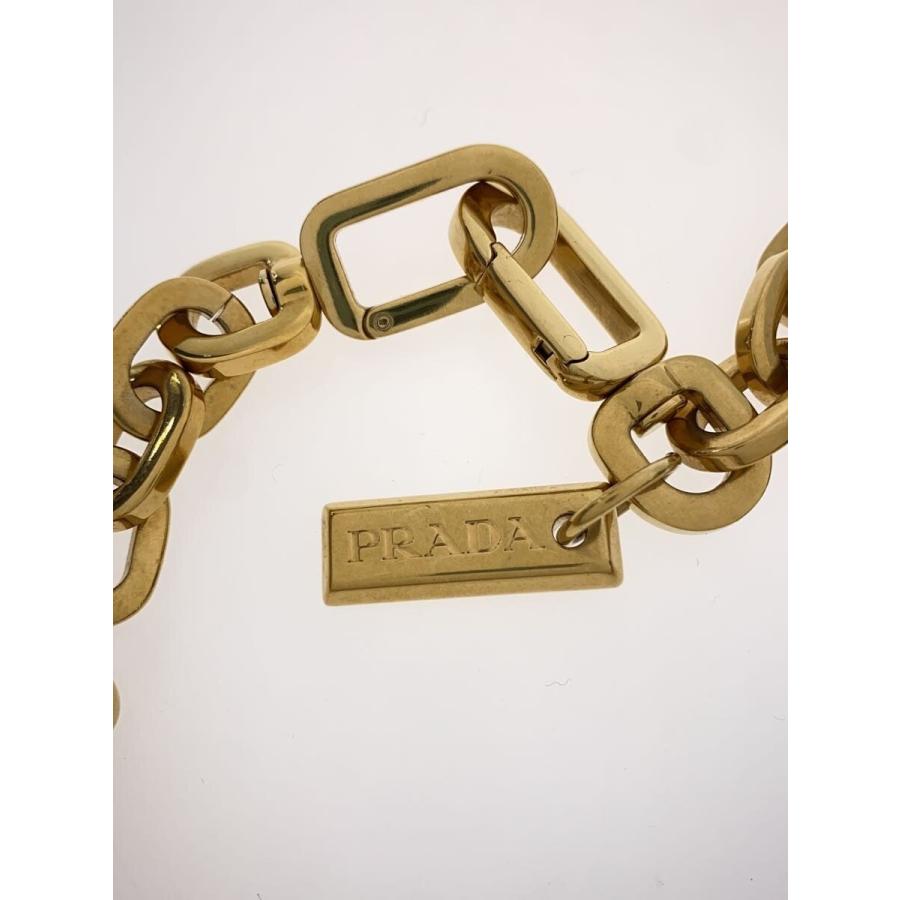 PRADA◇チェーンネックレス/ネックレス/メタル/GLD/ロゴ// : セカンド