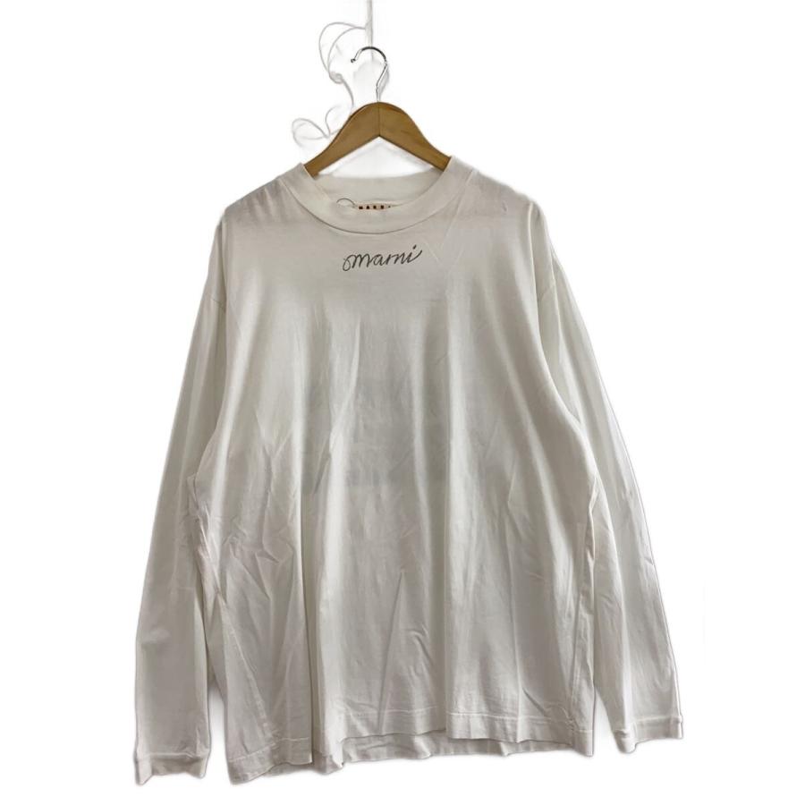 MARNI 24AW ロングスリーブTシャツ ロゴプリント MARNI◇24AW/スクリプルプリント/長袖Tシャツ/カットソー/HUMU024/50