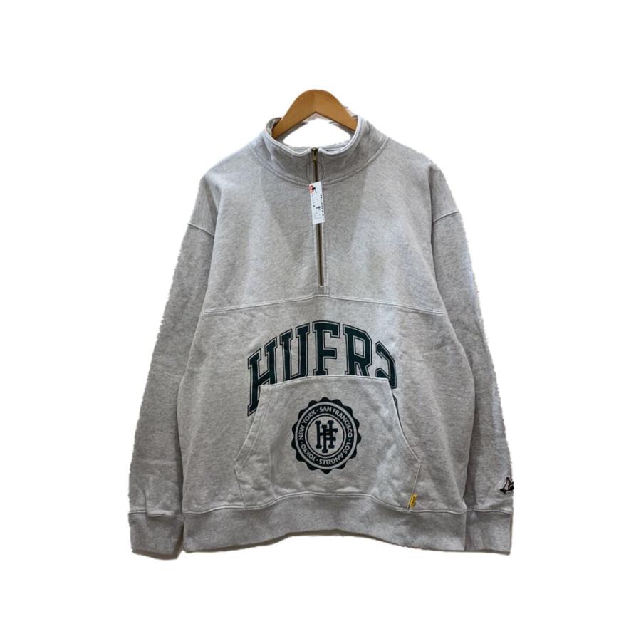 HUF◇スウェット/M/コットン/GRY/×FR2/ビックロゴ/ハーフジップ HUF◇スウェット/M/コットン/GRY/×FR2/ビックロゴ/ハーフジップ