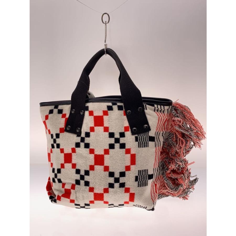 sacai◇22S/GEOMETRIC JACQUARD TOTE/タグ付き/トートバッグ/ウール/総 