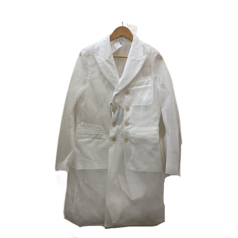 COMME des GARÇONS ホワイトロングコート M COMME des GARCONS HOMME PLUS◇25SS/コート/S/ナイロン/WHT/PO-J062