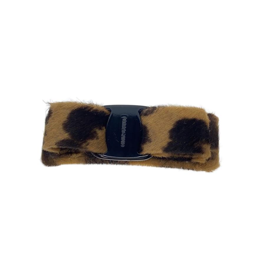 【新品未使用】FERRAGAMO フェラガモ バレッタ レオパード ヒョウ柄 Salvatore Ferragamo◇バレッタ/レオパード/アクセサリー/--/BEG