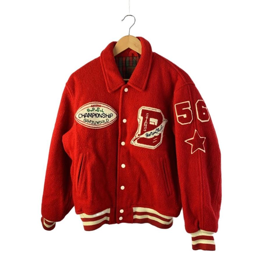 MEN'S BA-TSU◇スタジャン/M/ウール/RED : セカンドストリートYahoo!店