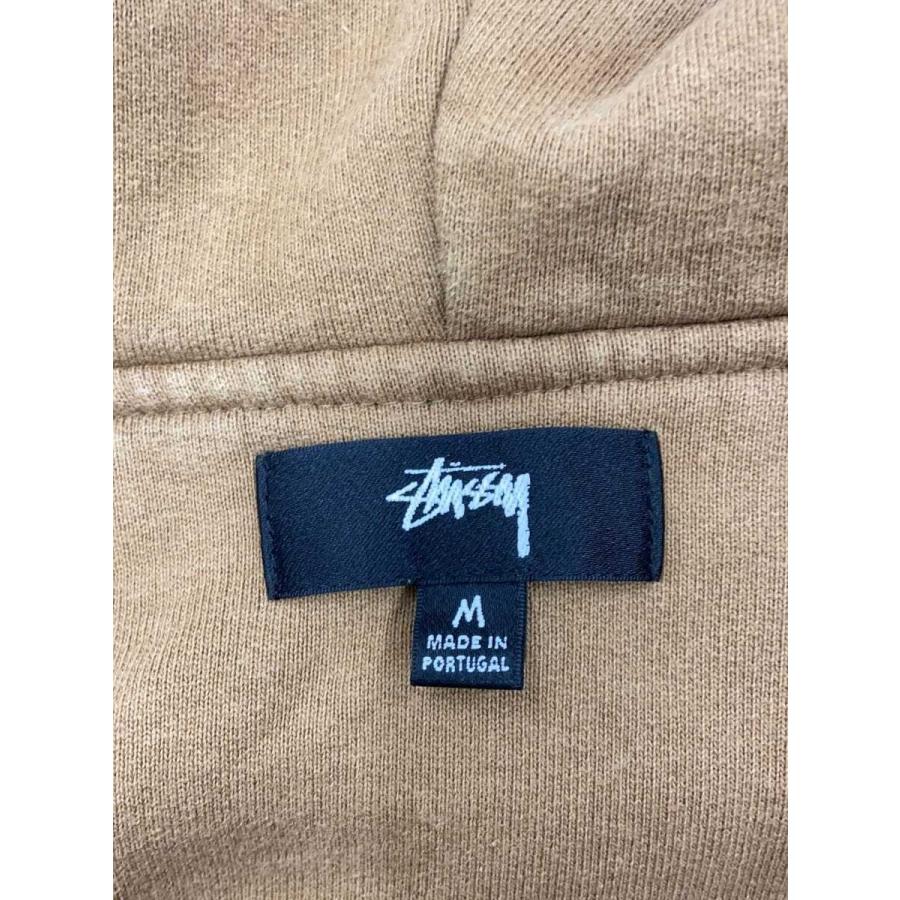 STUSSY◆DOUBLE FACE LABEL ZIP HOODIE/M/コットン/BRW/118460