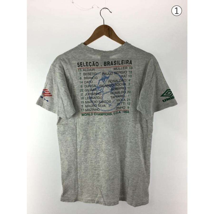 UMBRO◆90s/94年/ブラジル代表/Tシャツ/M/コットン/グレー｜ssol-shopping｜02