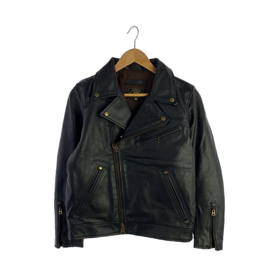 vin and age leathers/ダブルライダースジャケット/36/レザー/ブラック